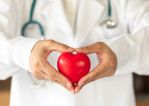 Un doctor porta un corazón de plástico entre sus manos por el Día Europeo para la prevención del Riesgo Cardiovascular