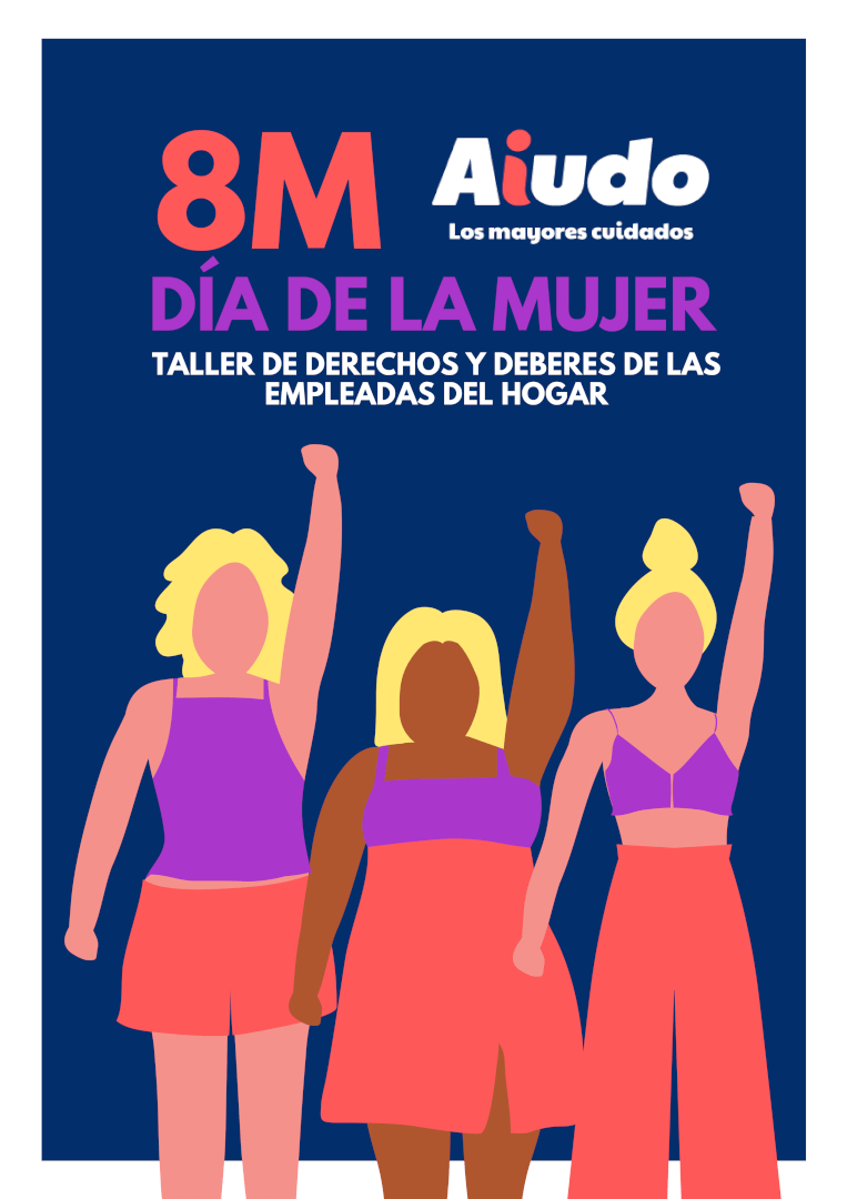 Un cartel que anuncia la celebración del taller sobre los derechos de las empleadas del hogar organizado por Aiudo y Cruz Roja Madrid.