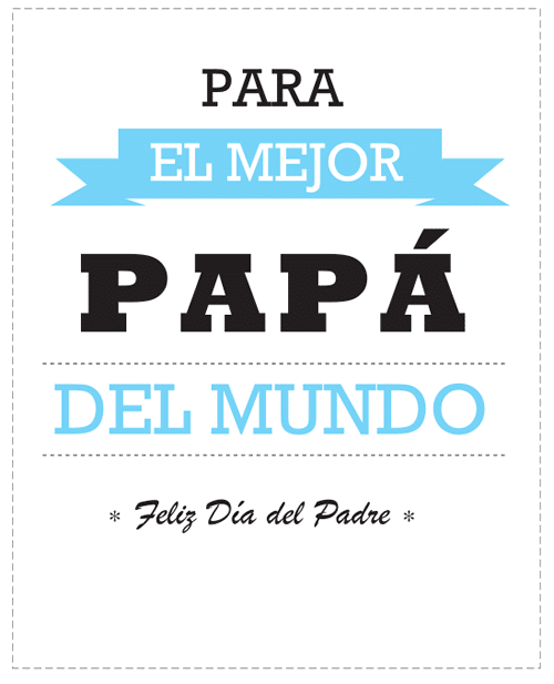 Una tarjeta a modo de dedicatoria del Día del Padre que pone: 