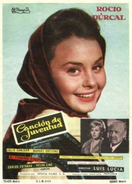 Cartel de la película de Rocío Durcal Canciones de Juventud. 