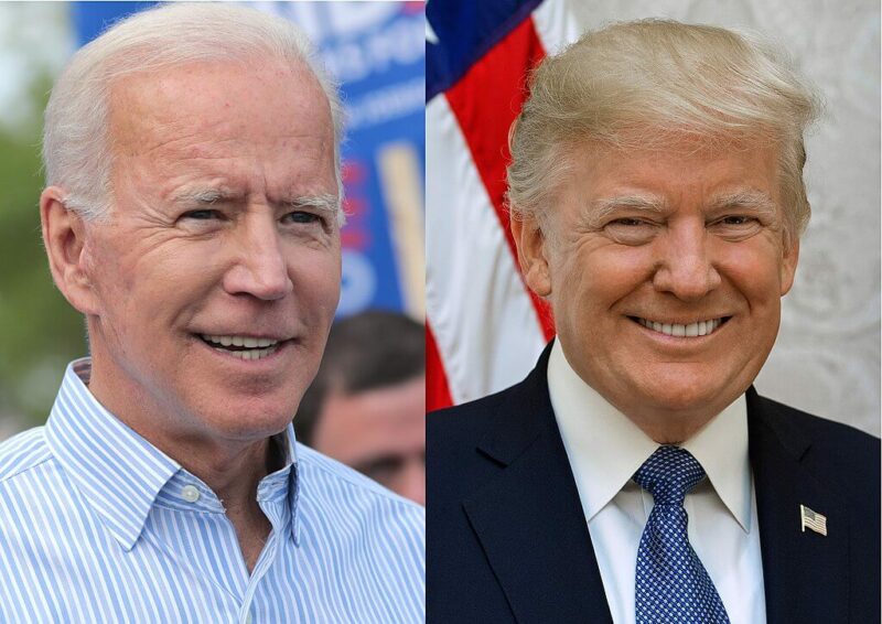 Los rostros de Joe Biden y DOnald Trump 