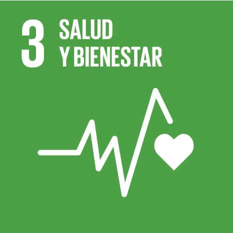 Logo del Objetivo de Desarrollo Sostenible número 3: Salud y bienestar