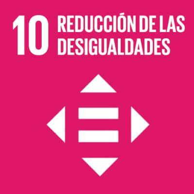 Logo del Objetivo de Desarrollo Sostenible número 10: Reducción de las desigualdades