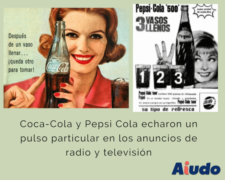 Un cuadro comparativo con publicidad de Coca-Cola y Pepsi Cola retándose con mensajes que respondían las intenciones de la marca competidora. 