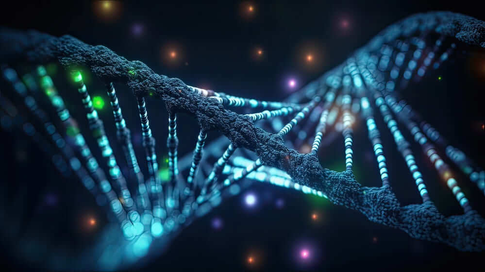 Una imagen en 3D de una muestra de tejido de ADN de un organismo.