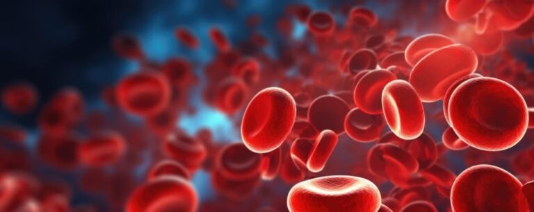 Una imagen en 3D de glóbulos rojos.