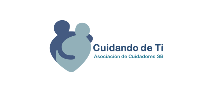 Una ilustración que muestra el logo de Cuidando de Ti con dos personas abrazándose. 