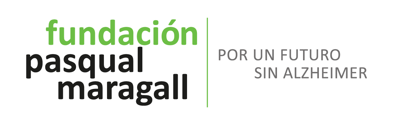 Una ilustración que muestra el logo de la Fundación Pasqual Maragall con letras en negro y verde. 