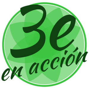 Una ilustración del logo de Tercera Edad en Acción, con las letras en negro y un círculo verde que es su superficie. 