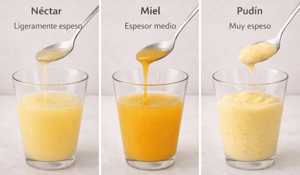 Espesores de líquidos para personas con disfagia Guía de texturas para los líquidos
