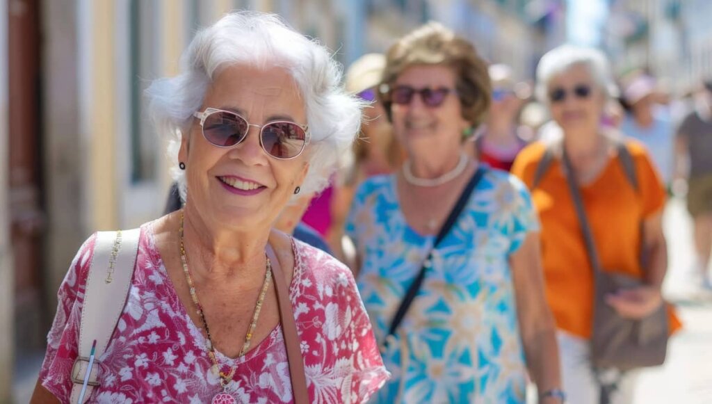 mujeres mayores en la calle