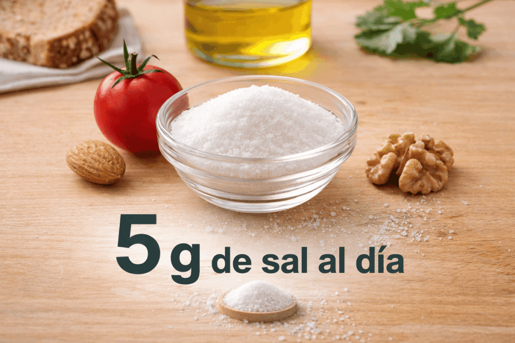 Menú semanal dieta sin sal equivalente a lo que son 5 gramos de sal en proporción y cantidad al día
